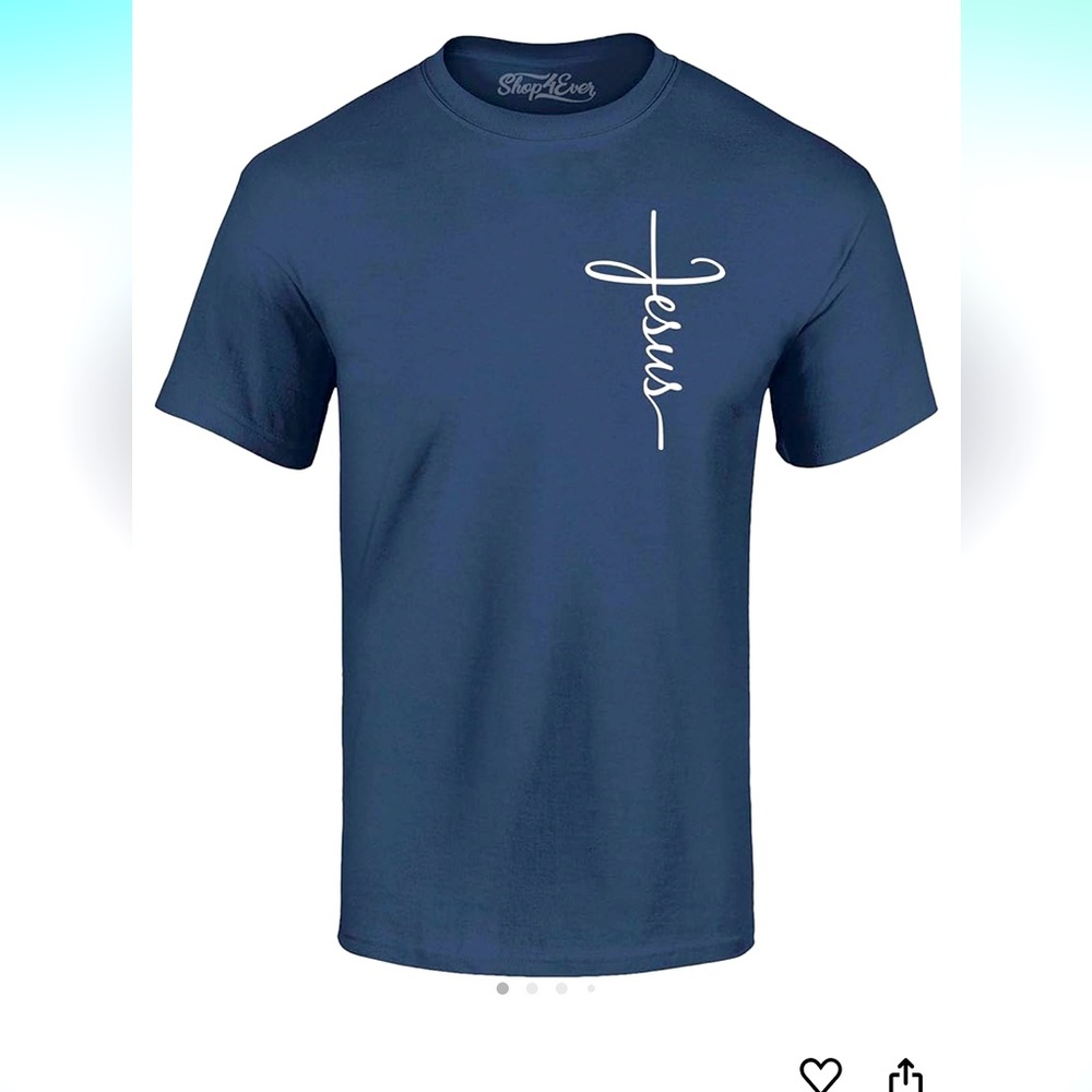 Navy Blue Jesus Cross short sleeve graphic tee